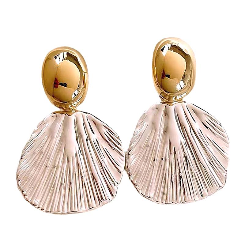 Новые винтажные металлические серьги-гвоздики в виде ракушек для женщин, модные серьги-гвоздики в стиле панк с геометрией, ювелирные изделия