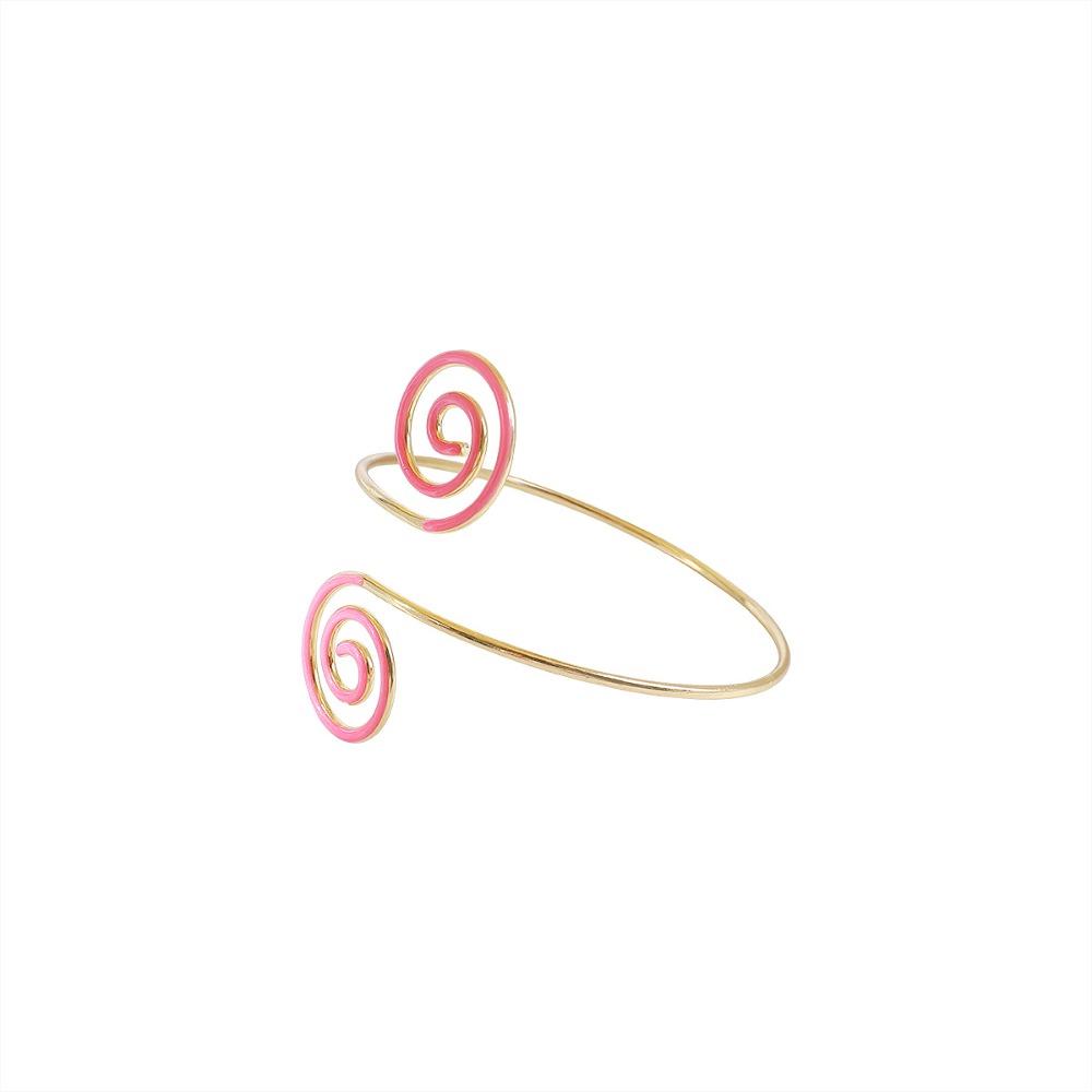 Heart Glazed Enamel Bracelet Geometric Arm Ring Bohemian Women's Hand Bracelet Gold Jewelry