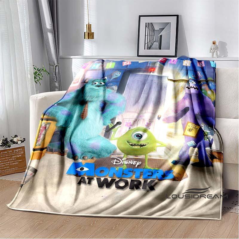 This Soft Flannel Blanket From The Cartoon "Monsters, Inc." Is Suitable for Beds, Sofas, and Home Bedroom Covers.
