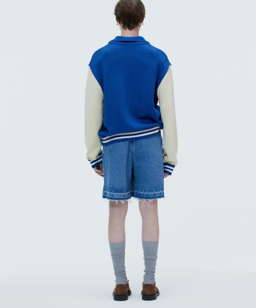 Nohant Varsity Knit Jacket Blue