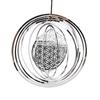 10CM Flower of Life Wind Spinner Concentric Circles 3D Rotating Wind Chimes Hanging Pendant Chakra Meditation Garden Yard Decor
