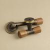 Vintage Look Nordic Cabinet Door Handle in Walnut and Brass for Clothing Storage