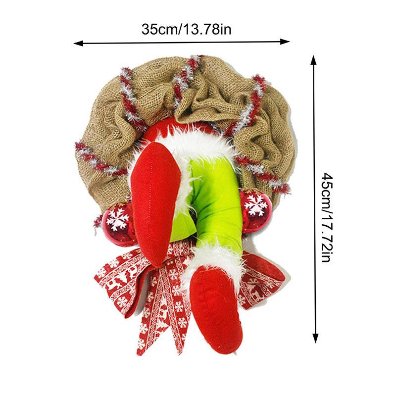 Christmas Decorate Thief Burlap Stealer Design Home Front Door Wreath Hoop Xmas Decor Santa Claus Christmas Tree Ornaments
