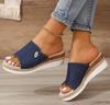Womens High Heels Sandal Summer Leisure Wedges Sandals New Outdoor Beach Slippers Women Platform Mules Slipper Plus Size 43