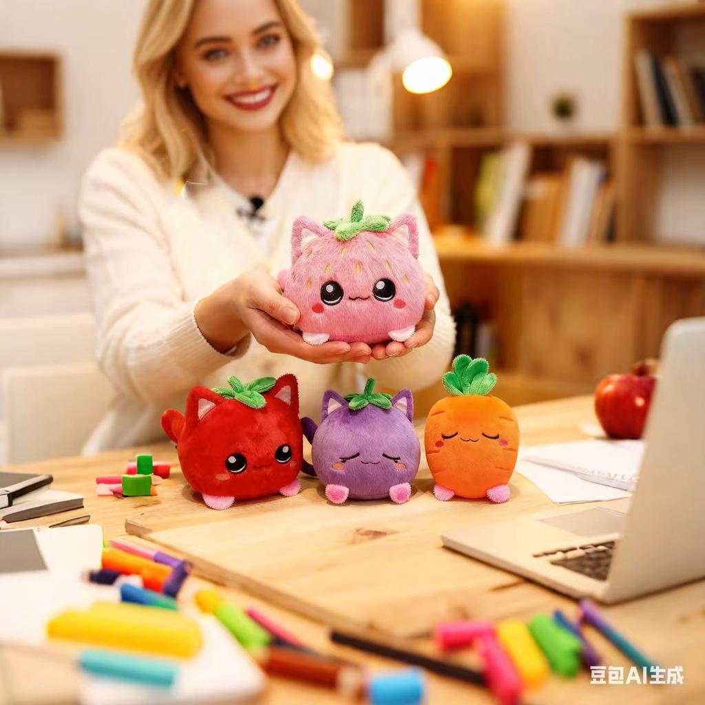 Плюшевая игрушка котенок Фруктовый кот Яблоко Клубника Морковка Подушка Декор для дома и для сна Милый Забавный Кукла на День Рождения Подарок для Любимого на Рождество