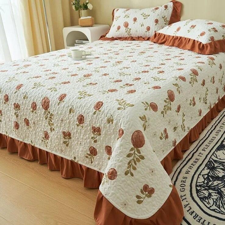Новое высококачественное покрывало на кровать, двухслойная хлопчатобумажная конопляная пряжа, бытовые нескользящие утолщенные хлопковые простыни с зажимом, кружевные чехлы, одеяла