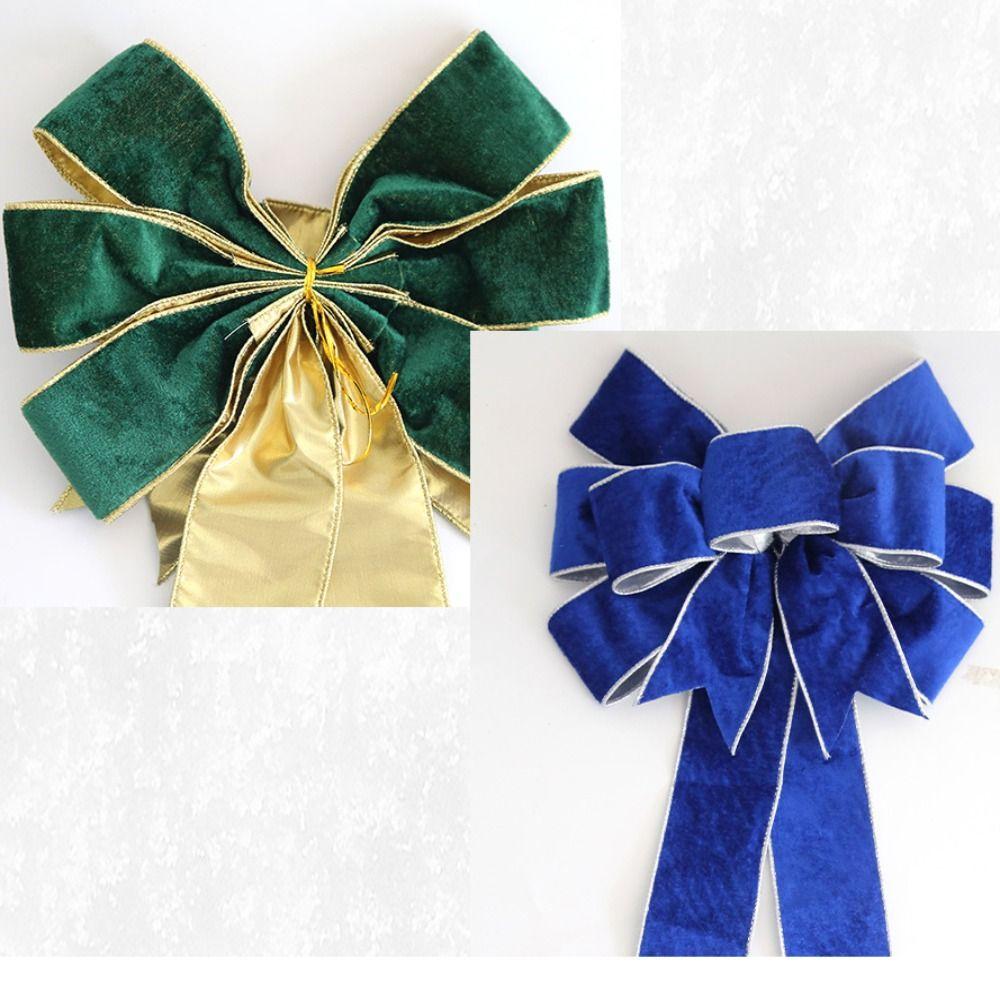 Bowknot Christmas Bowknot Pendant Cloth Flocking Bowknot Ornaments Christmas Ribbon Knot  Home