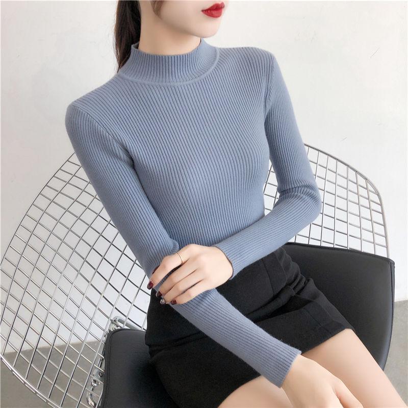 Вязаные свитера для женщин Pull Femme Тонкие удобные водолазки с длинными рукавами