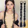2pcS Women'S Synthetic Braided Ponytail Extension, Twisted Hairpiece for DIY Braid, Low and High Ponytails, Daily Wear Hair Accessory Set