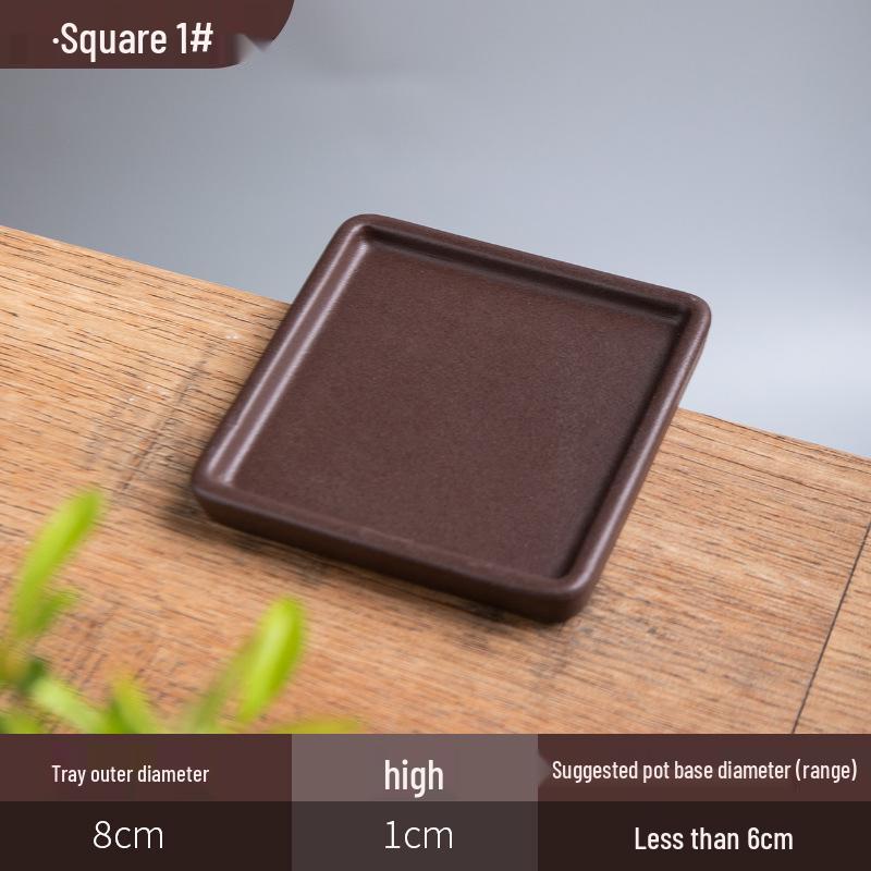 Керамический поддон для цветочного горшка из фиолетовой глины - Прямоугольное/Круглое основание для сбора воды, для бонсай