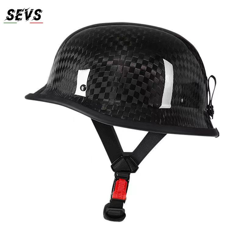 Carbon Fiber Motorcycle Helmet Retro Cruiser Vintage German Style Men Women