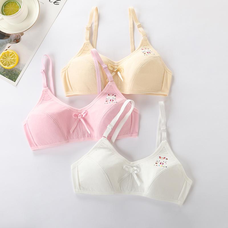 Cotton Girls Bras Cute Cartoon Children Bra Breathable Teenage Girls Brassieres Soft Girl Training Bra Tops Underwear