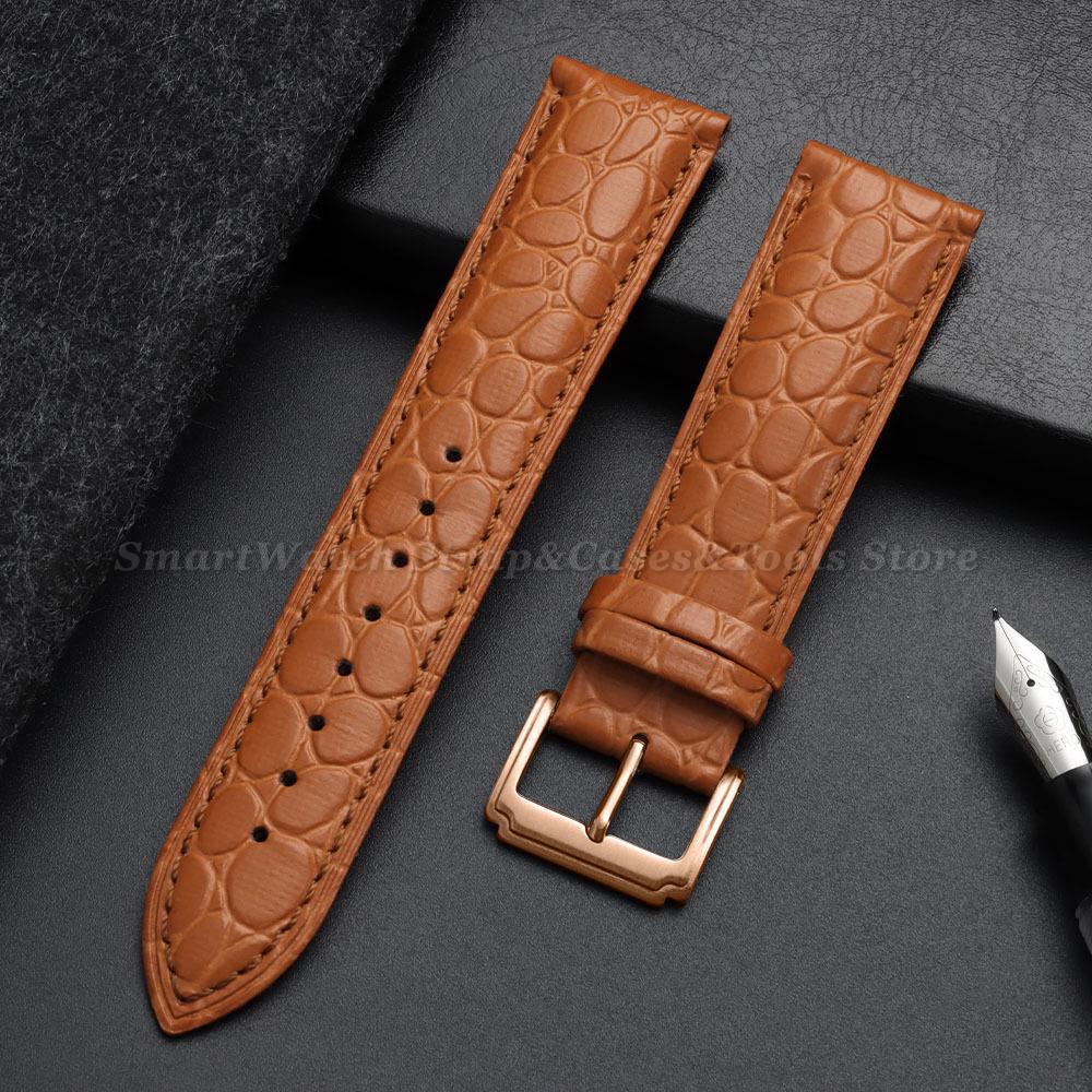 18mm 20mm 22mm Crocodile Pattern Design Leather Watch Strap 14/16/17/19/21/24mm Soft Watchbands Casual Business Wristwatch Band
