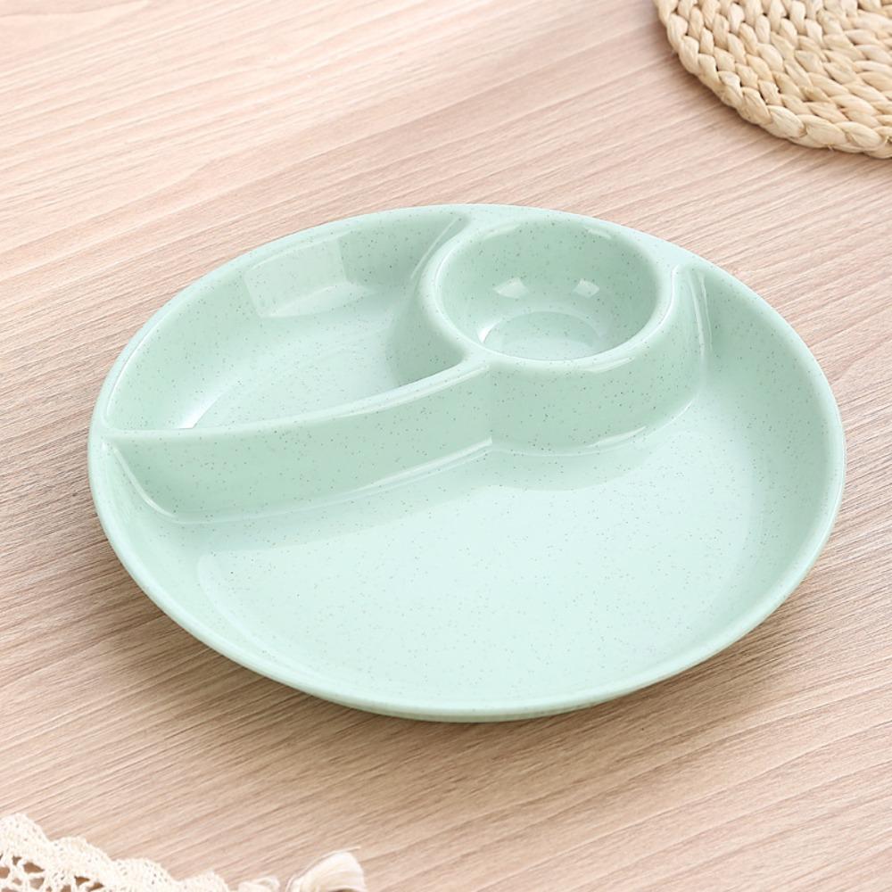 2 шт. Пластиковая тарелка для еды, пригодная для микроволновой печи, мерная тарелка для порций, портативная разделенная обеденная тарелка, контроль диеты