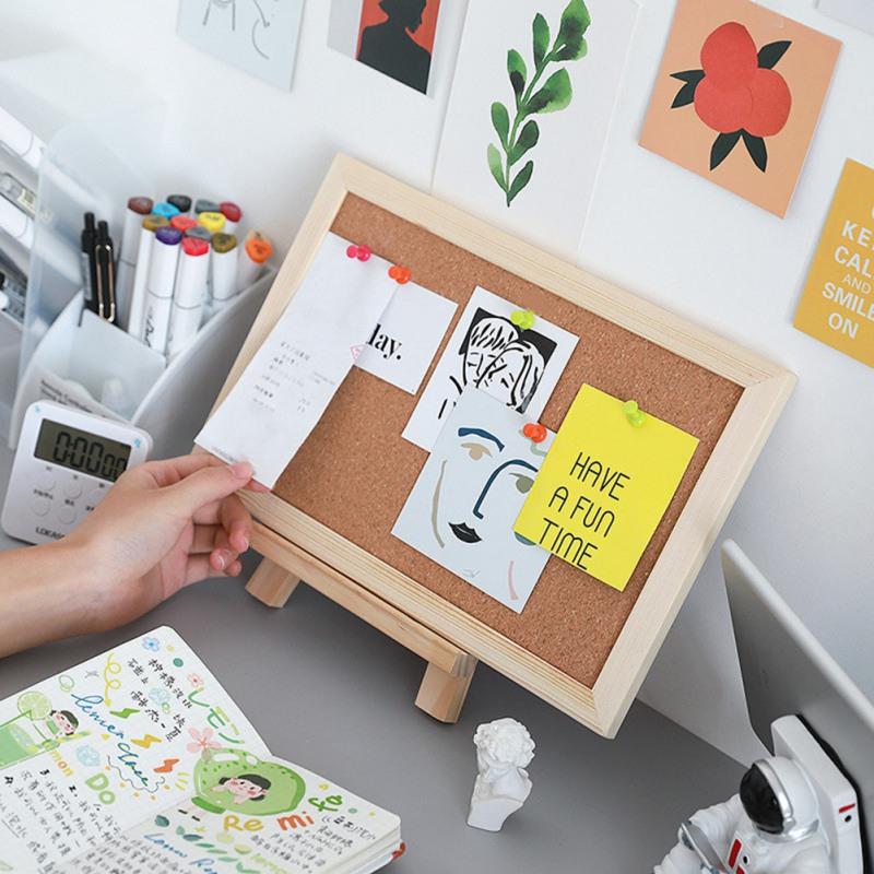 30x40cm DIY Decorative Board With Frame Cork Board Message Board Photo Wall Background Board for Office Home School Supplies