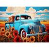 5d DIY Diamond Painting Cross Stitch Blue Car Rice Field Diamond Embroidery Mosaic Full Round Drill Home Decor