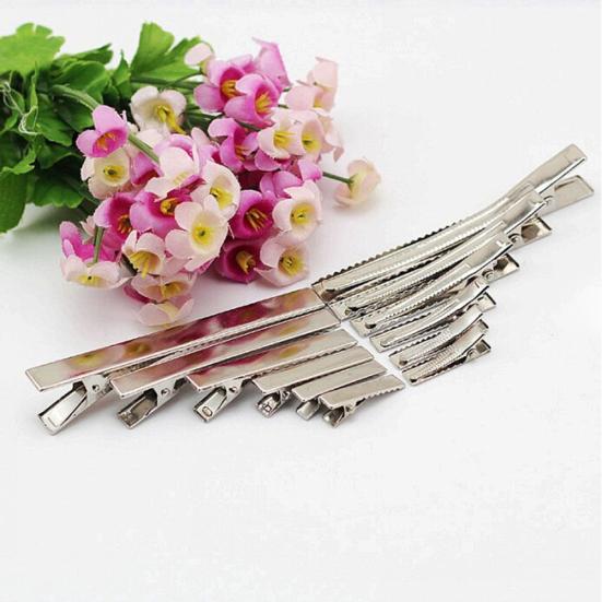 20 Pcs Flat Metal Single Prong Alligator Clips Barrette Bows DIY Hair Accessories
