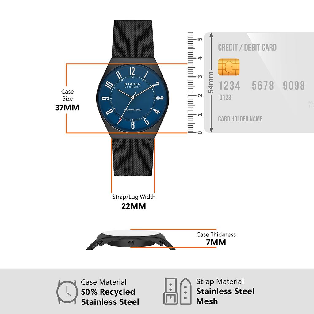 Часы GRENEN SOLAR POWERED SKW6837 Черные [Skagen] Мужские