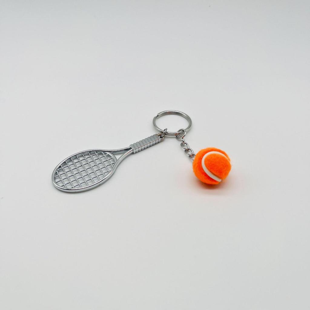 Брелок-подвеска в виде мини-теннисной ракетки - металлический спортивный подарок