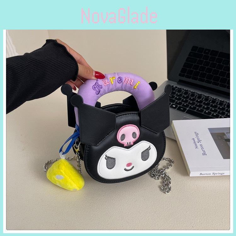 Kuromi Cute Crossbody Bag With Pu Fabric For Women And Men For Casual Outings