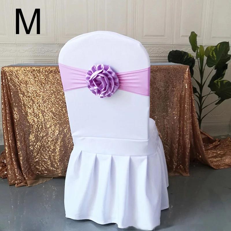 Однотонные атласные ленты для спинок стульев, цветочные ленты, изящные свадебные украшения для стульев, банты, реквизит для отелей, эластичные ленты для банкетных стульев 10-100 шт.