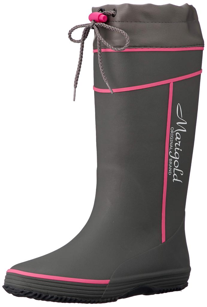 Okamoto Marigold Rain Boots with Size 24cm RL-1901 Women's Cover, Gray,