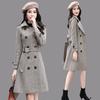Autumn and Winter Thick Woolen Women's Coat Herringbone Coat
