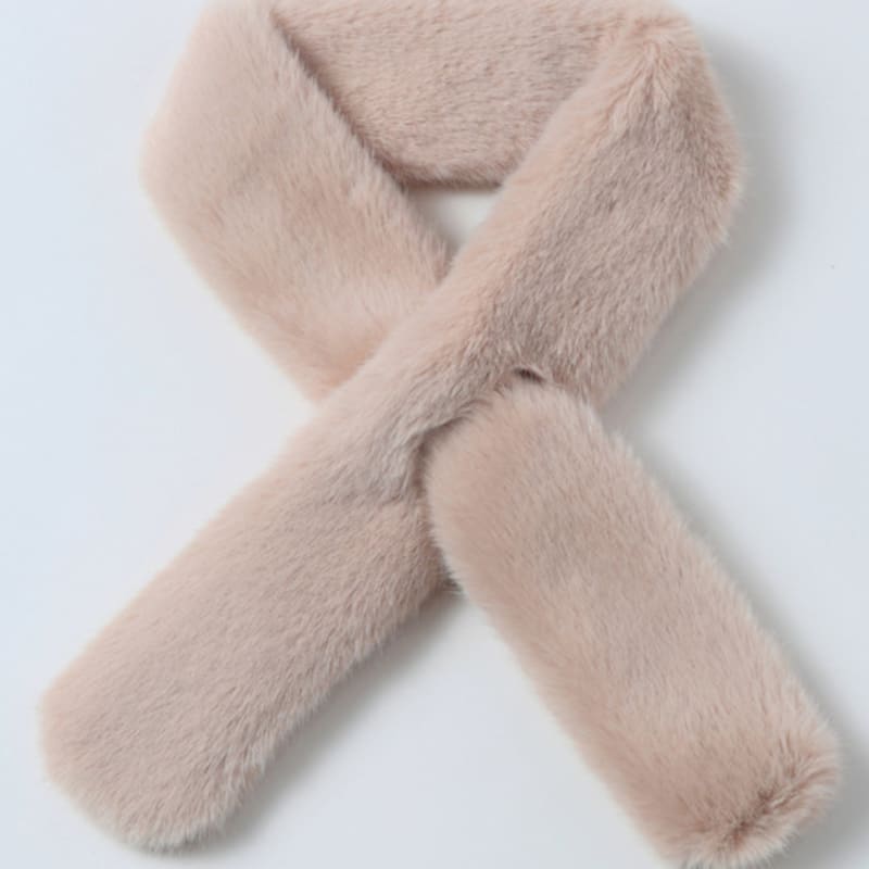 LALA Меховой шарф Петит-Бежевый