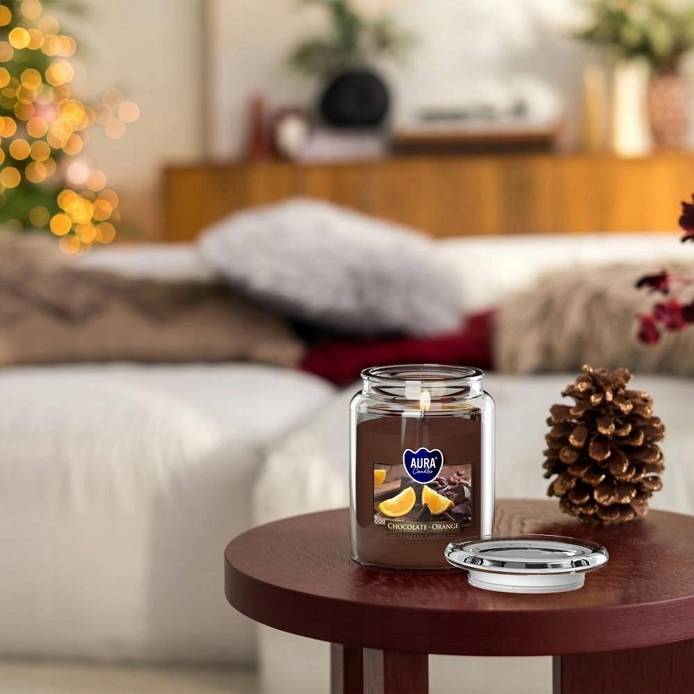 Aura Scented Candle Apple - Cinnamon 100H Snd99-87