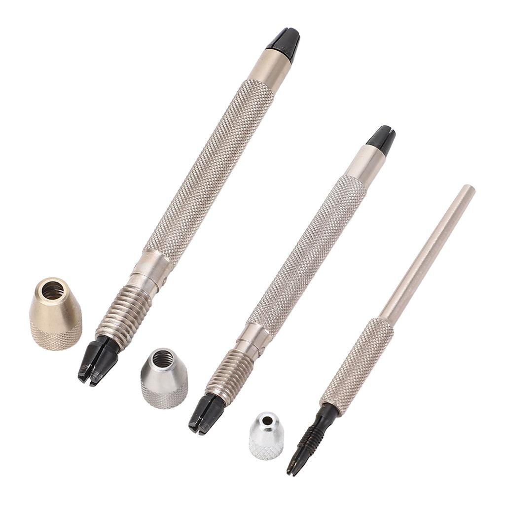 3Pcs Pin Vise Hand Drill Bit Set Aluminum Alloy Non Slip Hand Drill Bit Set Watch Repair Tool