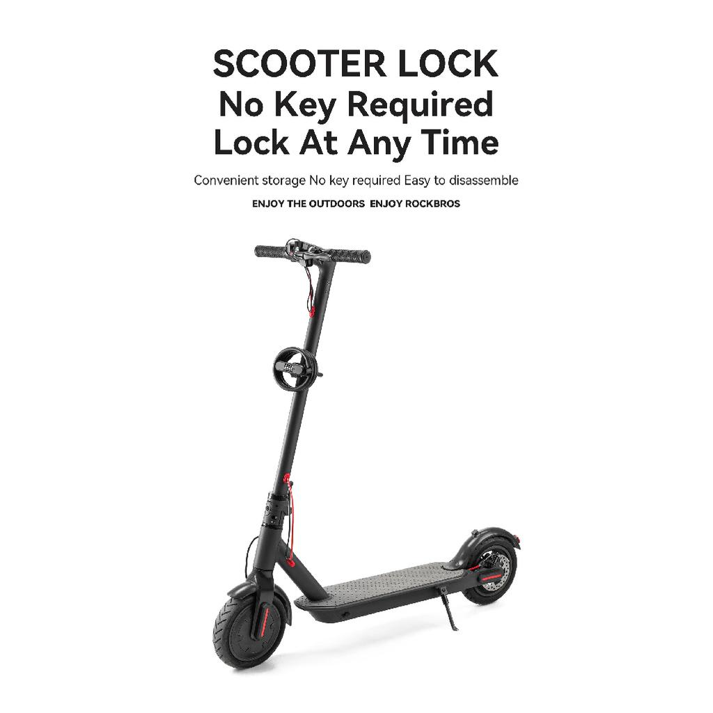 ROCKBROS Scooter Lock Multi Purpose Portable Password Bicycle Helmet Lock Durable Zinc Alloy Anti-theft MTB Cycling Cable Lock