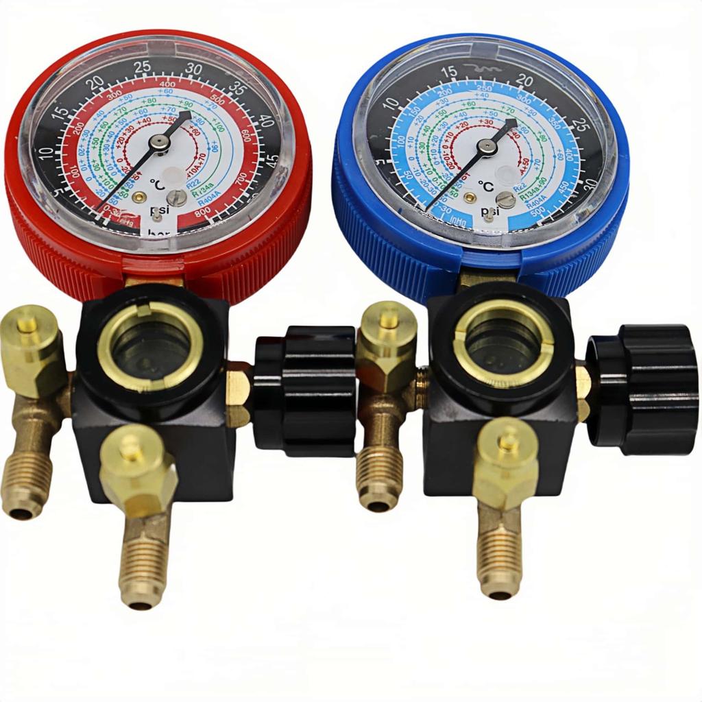 R22/R410A/R134A/404A Diagnostic Manifold Pressure Gauge And High/Low Pressure Air Conditioning Refrigeration Maintenance Tool