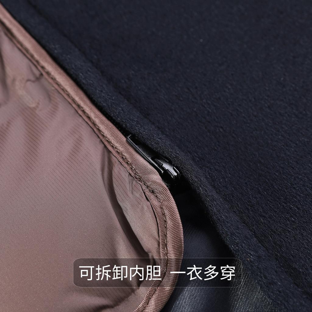 [90 Goose Fleece Inner Tank] Goat Fleece Wool Coat Men's Thick Warm Winter Easy to Care Woolen Coat