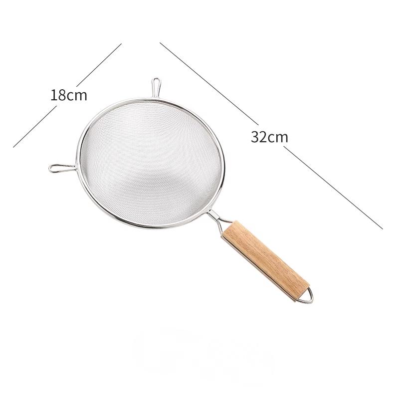 1Pce Stainlesss Steel Fine Mesh Strainer Set Versatile Long-Handle Sieves for Flour Tea Coffee Oil Filtering