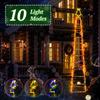 Santa Claus Doll Climbing Ladder LED String Lights Indoor Outdoor, USB/Solar Charging with Remote, Window Garden Christmas Decor