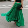 Skirt Women Solid Color Large Hem A-Line Long Skirt Work Leisure Skirt Streetwear