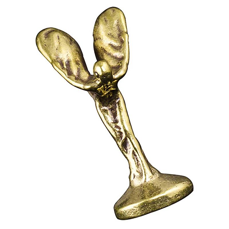 Медные трофеи ручной работы, статуэтки, украшения, винтажная бронзовая статуэтка маленького золотого человека, офисный компьютер, настольное украшение, домашний декор