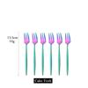 Набор из 6 чайных вилок Rainbow из нержавеющей стали, набор маленьких фруктовых вилок, десертная вилка для торта, закусок, салатов, столовых приборов