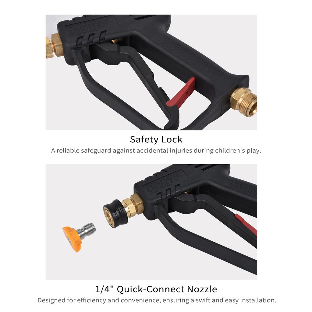 Пистолет для мойки высокого давления, макс. 4000 фунтов на квадратный дюйм, короткий пистолет для мойки высокого давления, инструмент для чистки автомобилей, 5 цветов
