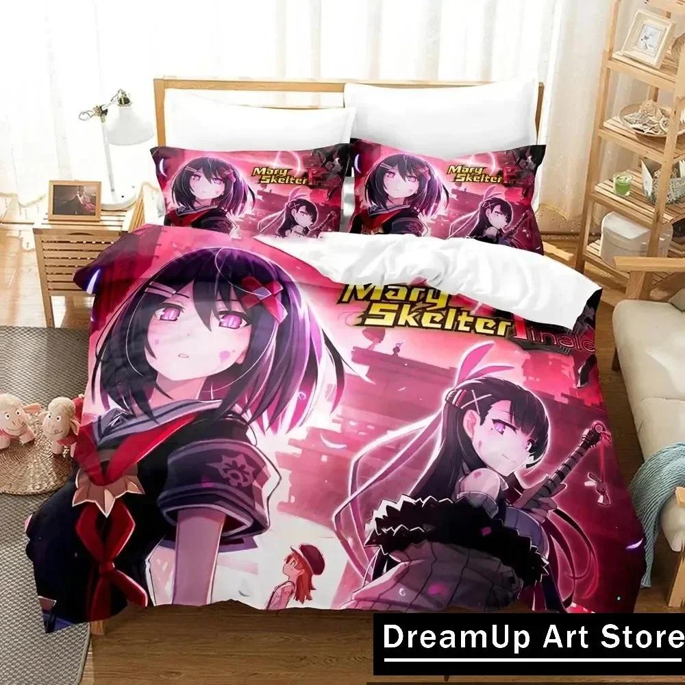 Модный 3D-печатный аниме-комплект постельного белья Mary Skelter Finale для мальчиков и девочек, размер Twin, Queen, Full, с пододеяльником и наволочками, для кровати, спальни взрослых
