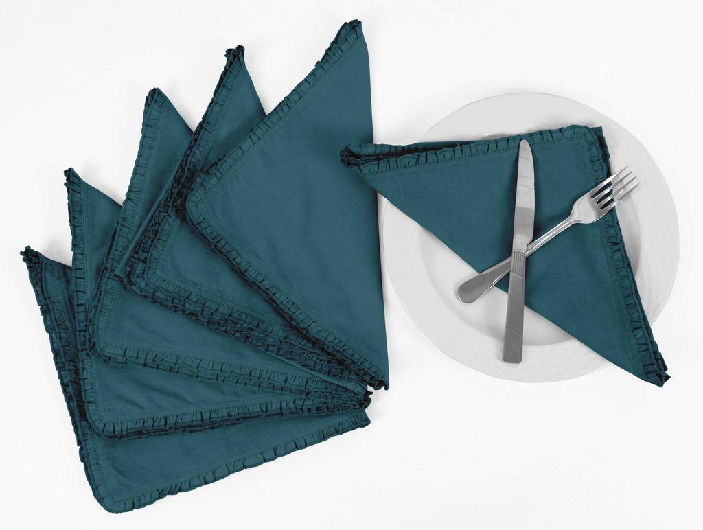 Vargottam Черный сплошной домашний декор повседневные моющиеся салфетки с оборками для обеденного стола - упаковка