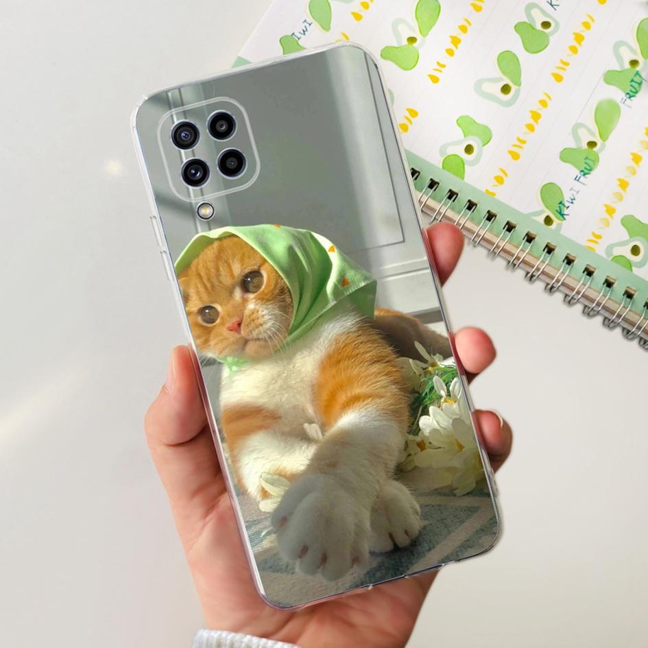 Чехол для Samsung Galaxy M32 SM-M325F Популярный Цветок Прозрачный Силикон Мягкий ТПУ Funda Для Samsung M32 4G M 32 GalaxyM32 Бампер