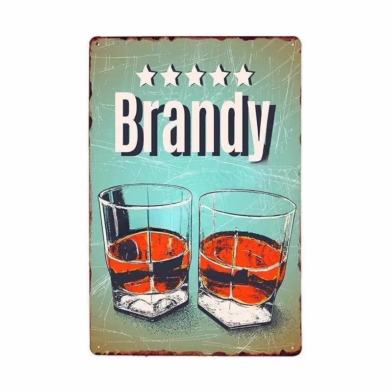 Cold Beer Rhum Vintage Metal Sign Tin Decor Plaque Decor Pub Cafe Brewery Wine Rum Wall Art Posters Metal Signs Decorative Plate