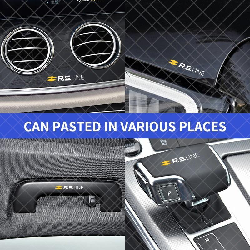 Car Interior Decoration Stickers Pasted Waterproof Decor For Renault RS Line Clio Megane 3 Scenic Laguna Logan Kangoo Sandero S444