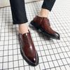 FashionMen Formal Business Thick Soled Lace-up Oxford Shoes Luxury Men's Dress Shoes Male Casual Leather Wedding Party Loafers Big Size