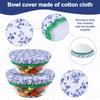 3Pcs Bowl Covers Cotton Cloth Dish Kitchen Fresh-Keeping Elastic Food Wrap Bowl Covers Storage Container Reusable