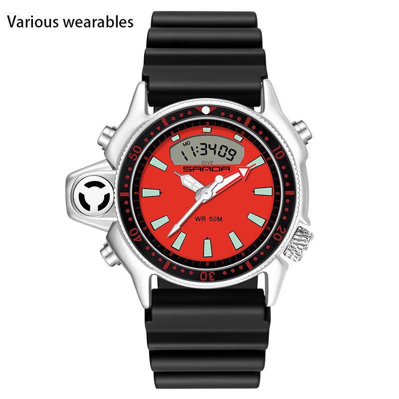 Новые спортивные часы с большим циферблатом, многофункциональные водонепроницаемые часы для мужчин и женщин, студенческие часы