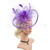 European and American new bridal headgear mesh feather headband party ball top hat jockey club retro hair accessories