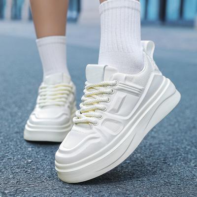 Мужская и женская модная трендовая белая обувь кожаные кеды мужские хлебные туфли универсальная повседневная обувь мужская обувь на платформе