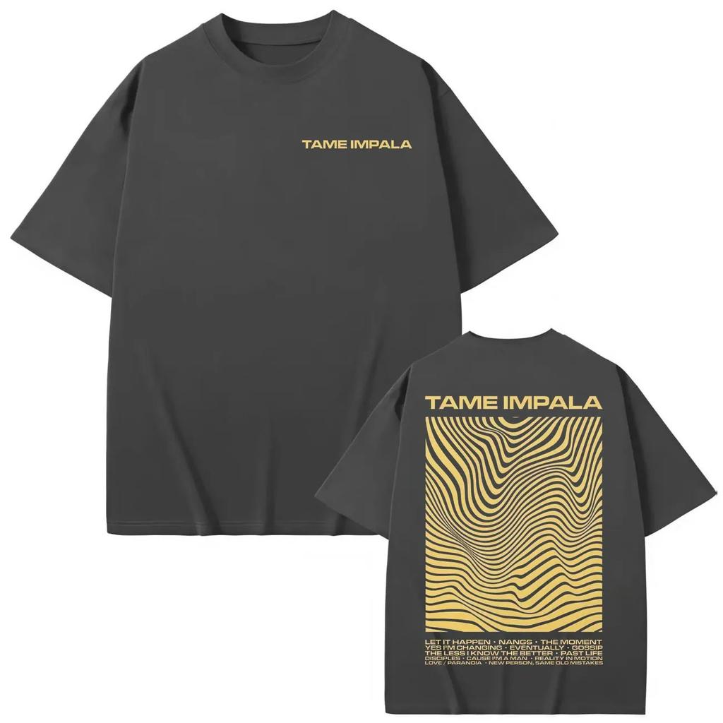 Tame Impala Rock Band Merch TShirt HighQuality Oversized Cotton Short Sleeve Unisex Summer Casual Fashion Streetwear Tshirt